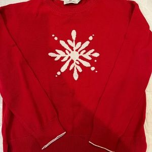 🛍️Girls Vinyard Vines red cotton snowflake sweater, L